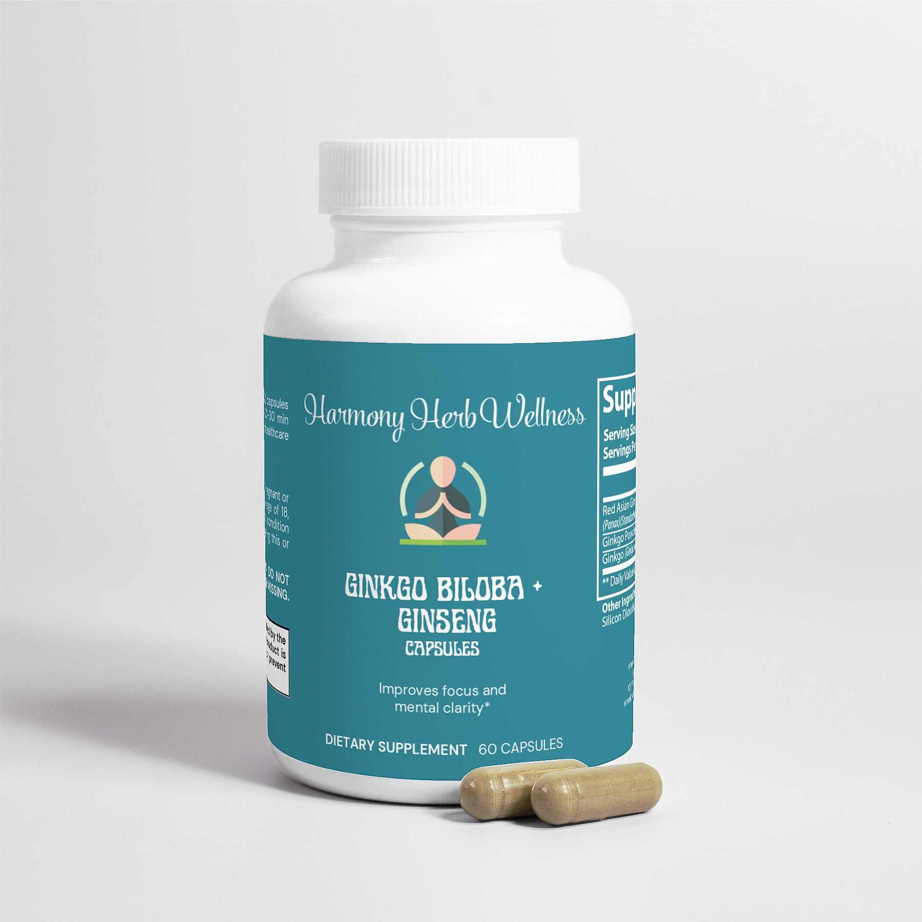 Ginkgo Biloba & Ginseng Supplement bottle