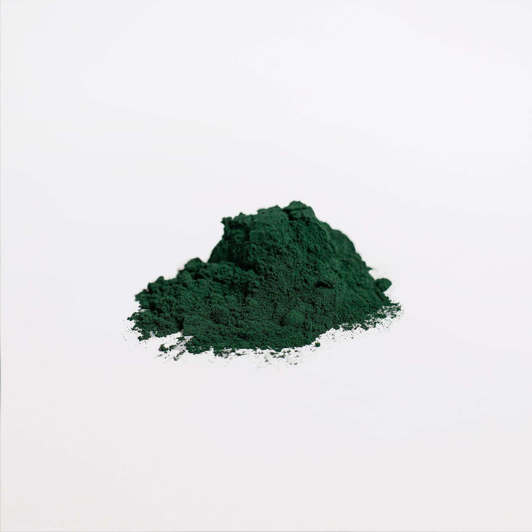 Organic Spirulina Powder Supplement on white background